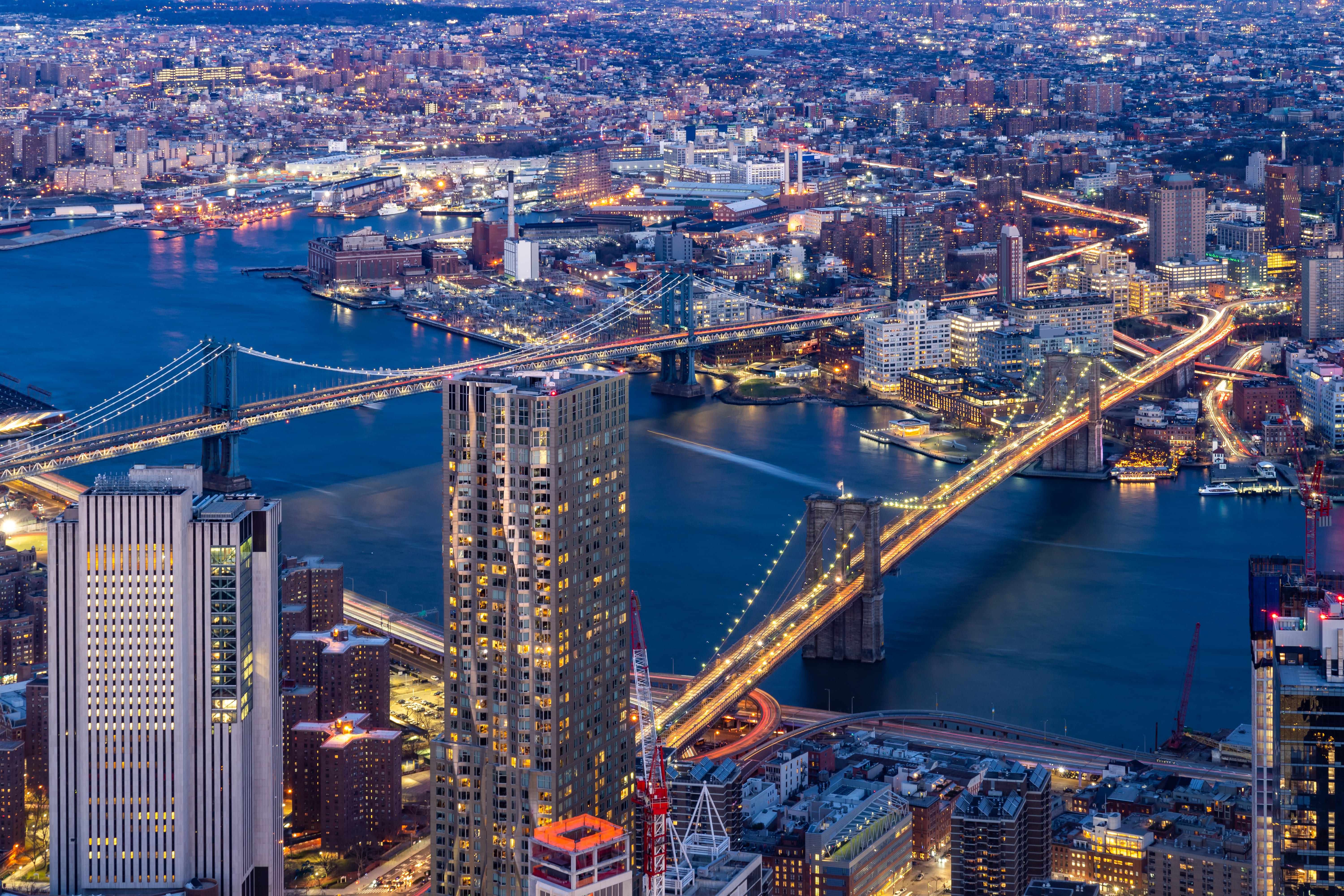 Brooklyn and Manhattan bridge New York